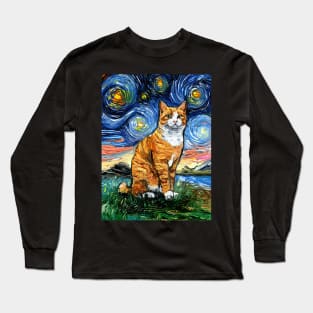 Orange Tuxedo Tabby Night Long Sleeve T-Shirt